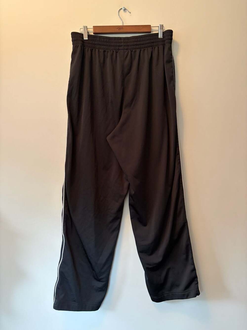 Nike Black Track Pants with White Side Stripe and Ankle Zips Size Large - Picture 3 of 5
